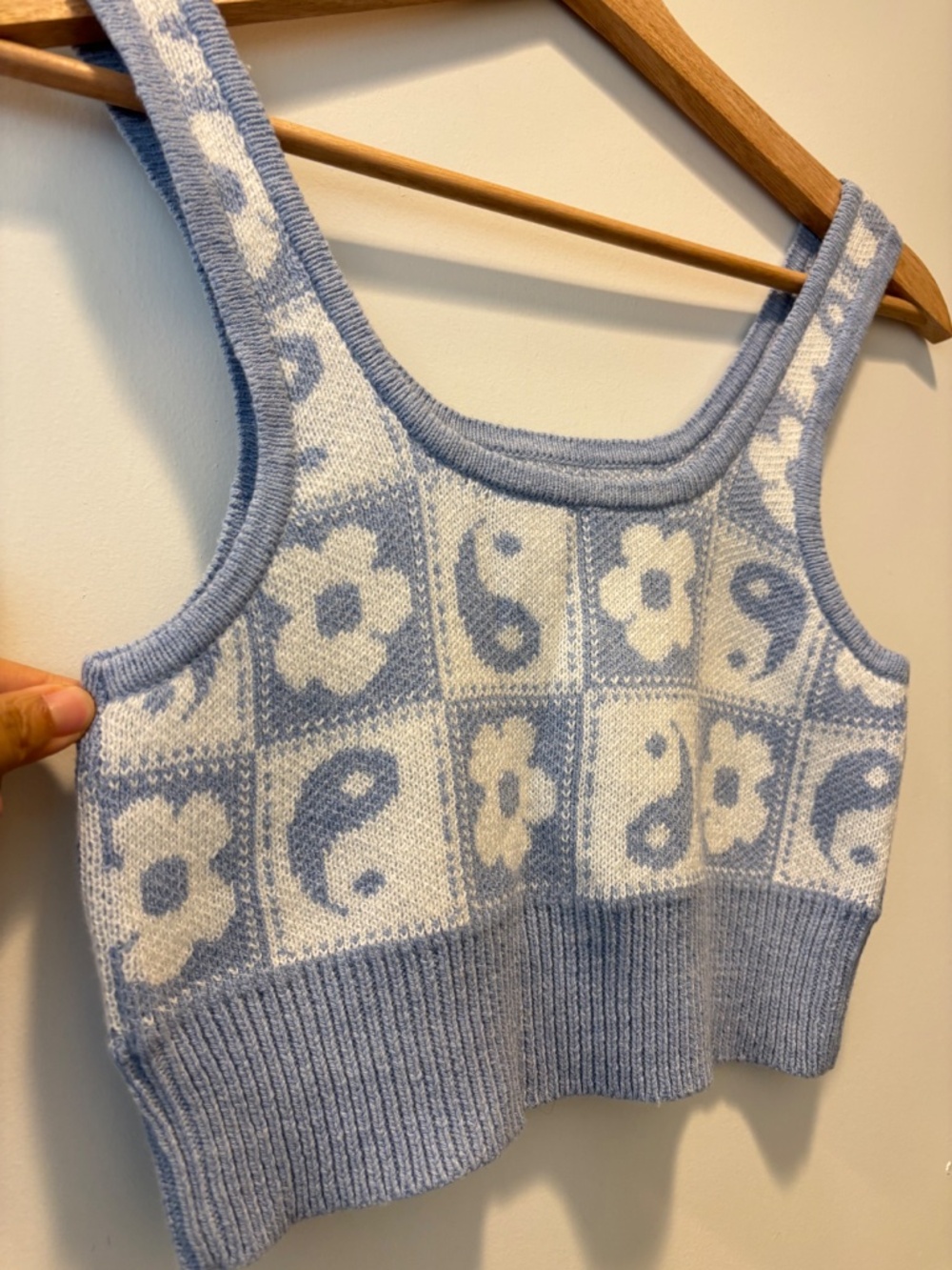 American Eagle Knit Tank Top and Short Sets Blue /white Sz M - Picture 14 of 16